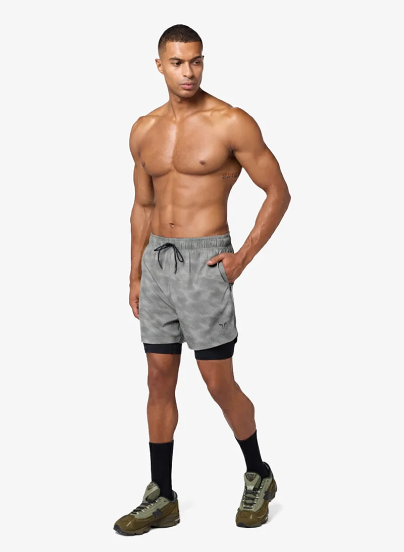 Squatwolf Sleet Print / Black Limitless 2-In-1 7" Shorts for Men | Best Price UAE